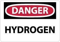 NMC - "Danger - Hydrogen", 10" Long x 14" Wide, Aluminum Safety Sign - Rectangle, 0.04" Thick, Use for Hazardous Materials - Exact Tool & Supply