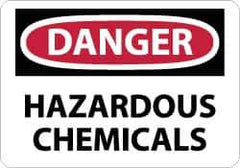 NMC - "Danger - Hazardous Chemicals", 7" Long x 10" Wide, Rigid Plastic Safety Sign - Rectangle, 0.05" Thick, Use for Hazardous Materials - Exact Tool & Supply