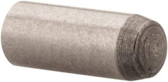 Made in USA - 2mm Diam x 5mm Pin Length 416 Stainless Steel Precision Dowel Pin - C 36-42 Hardness, 1 Beveled & 1 Rounded End - Exact Tool & Supply