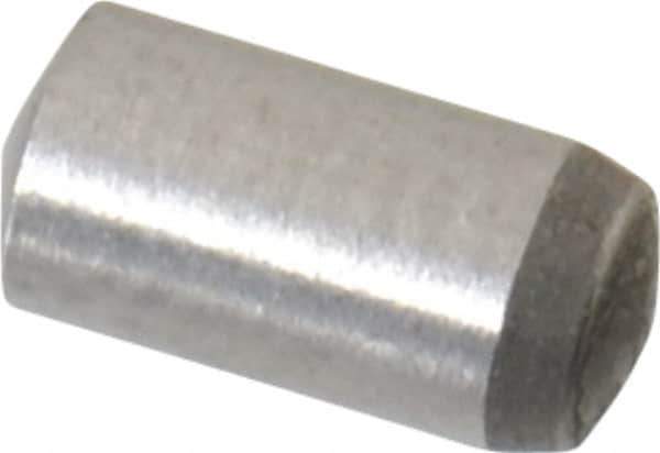 Made in USA - 3mm Diam x 6mm Pin Length 416 Stainless Steel Precision Dowel Pin - C 36-42 Hardness, 1 Beveled & 1 Rounded End - Exact Tool & Supply