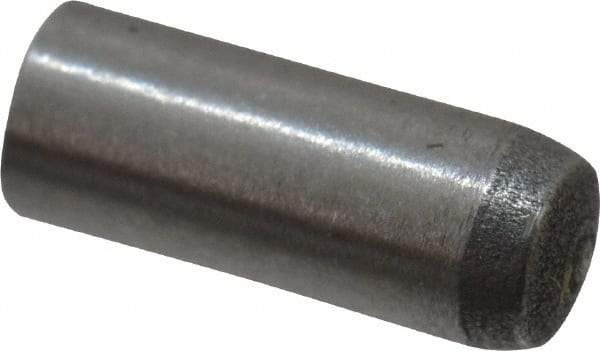 Made in USA - 3mm Diam x 8mm Pin Length 416 Stainless Steel Precision Dowel Pin - C 36-42 Hardness, 1 Beveled & 1 Rounded End - Exact Tool & Supply