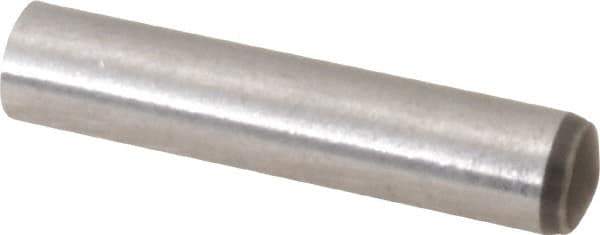 Made in USA - 4mm Diam x 20mm Pin Length 416 Stainless Steel Precision Dowel Pin - C 36-42 Hardness, 1 Beveled & 1 Rounded End - Exact Tool & Supply