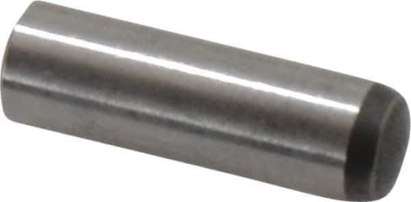 Made in USA - 6mm Diam x 20mm Pin Length 416 Stainless Steel Precision Dowel Pin - C 36-42 Hardness, 1 Beveled & 1 Rounded End - Exact Tool & Supply
