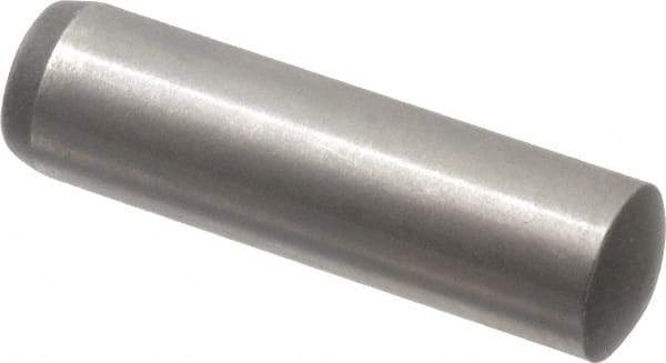 Made in USA - 8mm Diam x 30mm Pin Length 416 Stainless Steel Precision Dowel Pin - C 36-42 Hardness, 1 Beveled & 1 Rounded End - Exact Tool & Supply