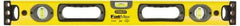 Stanley - 72" Long 5 Vial Box Beam Level - Aluminum, Yellow, 2 Level & 3 Plumb Vials - Exact Tool & Supply