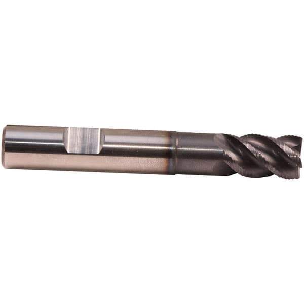 Emuge - 1mm Diam, 1.5mm LOC, 3 Flute Solid Carbide Roughing & Finishing End Mill - TiAlN Finish, 38mm OAL, 3mm Shank Diam, Weldon Shank, 45° Helix, Centercutting, Regular Length - Exact Tool & Supply