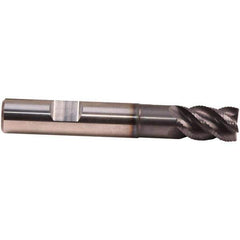Emuge - 1mm Diam, 1.5mm LOC, 3 Flute Solid Carbide Roughing & Finishing End Mill - TiAlN Finish, 38mm OAL, 3mm Shank Diam, Weldon Shank, 45° Helix, Centercutting, Regular Length - Exact Tool & Supply