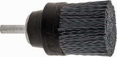 Osborn - 1-1/2" 320 Grit Silicon Carbide Crimped Disc Brush - Extra Fine Grade, Quick Change Connector, 1-3/8" Trim Length, 1/4" Shank Diam - Exact Tool & Supply
