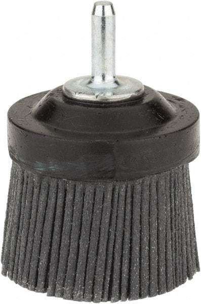 Osborn - 2" 80 Grit Silicon Carbide Crimped Disc Brush - Medium Grade, Quick Change Connector, 1-3/8" Trim Length, 1/4" Shank Diam - Exact Tool & Supply
