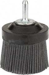 Osborn - 2" 80 Grit Silicon Carbide Crimped Disc Brush - Medium Grade, Quick Change Connector, 1-3/8" Trim Length, 1/4" Shank Diam - Exact Tool & Supply