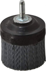 Osborn - 2" 320 Grit Silicon Carbide Crimped Disc Brush - Extra Fine Grade, Quick Change Connector, 1-3/8" Trim Length, 1/4" Shank Diam - Exact Tool & Supply