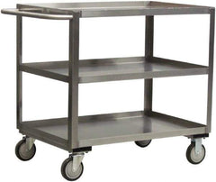 Jamco - 1,200 Lb Capacity, 48" Wide x 24" Long x 39" High Shelf Cart - 3 Shelf, Stainless Steel - Exact Tool & Supply