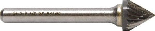 M.A. Ford - 6mm Cut Diam, 6mm Shank Diam, Cone Head Single Cut Burr - Carbide, Point End, 4.8mm LOC, 50mm OAL - Exact Tool & Supply