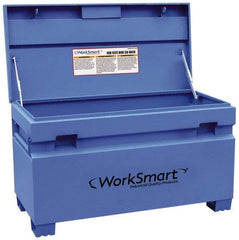 Value Collection - 36" Wide x 17" Deep x 21-5/16" High Job Site Box - Steel, Blue - Exact Tool & Supply