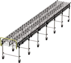 Value Collection - 18 Inches Wide x 7 Ft. to 22 Ft. Extended Length Flexible Conveyor - 31-1/2 to 39.4" High, 7 Leg Sets per Unit, 7 Wheels per Axle - Exact Tool & Supply