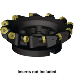 Kennametal - 100mm Cut Diam, 32mm Arbor Hole, 4.5mm Max Depth of Cut, 45° Indexable Chamfer & Angle Face Mill - 6 Inserts, HNGJ 0905.. Insert, Right Hand Cut, 6 Flutes, Through Coolant, Series KSHR - Exact Tool & Supply