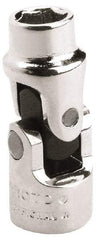 Proto - 1/4" Drive, Standard Hand Socket - 6 Points, 1-25/64" OAL, Alloy Steel, Chrome Finish - Exact Tool & Supply