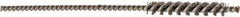 Brush Research Mfg. - 4mm Diam Helical Stainless Steel Tube Brush - 0.003" Filament Diam, 1" Brush Length, 3" OAL, 0.072" Diam Shank - Exact Tool & Supply