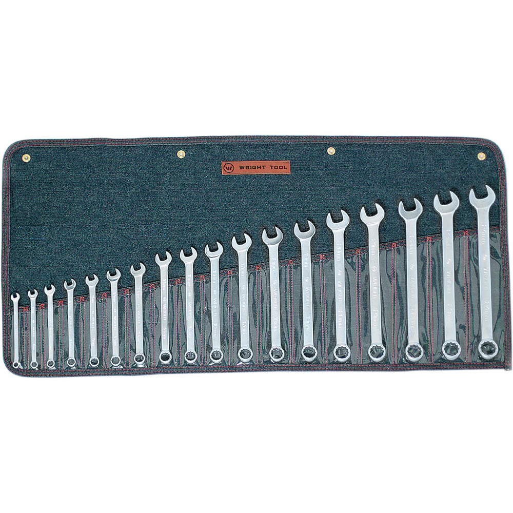 Wright Tool & Forge - 18 Pc, 7 - 24mm, 12-Point Metric Combination Wrench Set - Exact Tool & Supply
