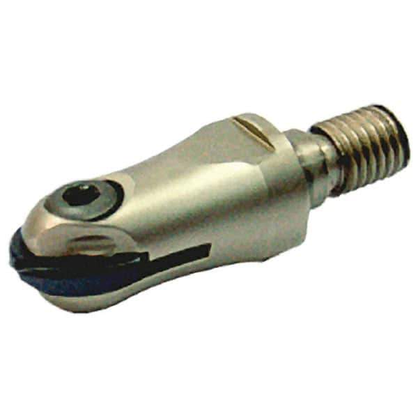 Iscar - 20mm Cut Diam, 57mm OAL, Indexable Ball Nose End Mill - 37mm Head Length, M10 Modular Connection, HCM-M Toolholder, HBF-QF, HBR-QF, HCD-QF, HCR Insert - Exact Tool & Supply