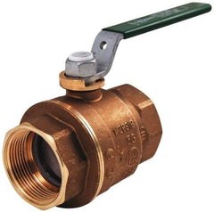 Legend Valve - 1" Pipe, Full Port, Brass Full Port Ball Valve - Bi-Directional, FNPT x FNPT Ends, Quarter Turn Handle, 600 WOG, 150 WSP - Exact Tool & Supply