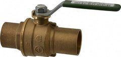 Legend Valve - 1" Pipe, Full Port, Brass Full Port Ball Valve - Bi-Directional, Sweat Ends, Quarter Turn Handle, 600 WOG, 150 WSP - Exact Tool & Supply