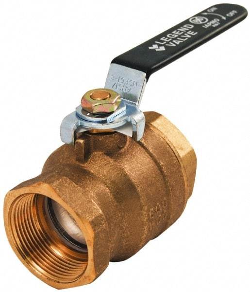 Legend Valve - 3" Pipe, Full Port, Lead Free Brass UL, CSA, FM, NSF Approved Ball Valve - 2 Piece, FIP x FIP Ends, Lever Handle, 400 WOG, 150 WSP - Exact Tool & Supply