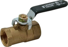 Legend Valve - 1/2" Pipe, Full Port, Brass Full Port Ball Valve - Bi-Directional, FNPT x FNPT Ends, Quarter Turn Handle, 600 WOG, 150 WSP - Exact Tool & Supply