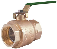 Legend Valve - 3/4" Pipe, Full Port, Brass Full Port Ball Valve - Bi-Directional, FNPT x FNPT Ends, Quarter Turn Handle, 600 WOG, 150 WSP - Exact Tool & Supply