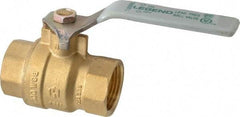Legend Valve - 1" Pipe, Full Port, Brass Full Port Ball Valve - Bi-Directional, FNPT x FNPT Ends, Quarter Turn Handle, 600 WOG, 150 WSP - Exact Tool & Supply