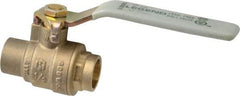 Legend Valve - 1/2" Pipe, Full Port, Brass Full Port Ball Valve - Bi-Directional, Sweat Ends, Quarter Turn Handle, 600 WOG, 150 WSP - Exact Tool & Supply