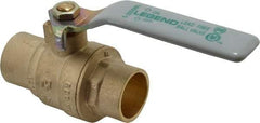 Legend Valve - 3/4" Pipe, Full Port, Brass Full Port Ball Valve - Bi-Directional, Sweat Ends, Quarter Turn Handle, 600 WOG, 150 WSP - Exact Tool & Supply