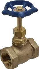 Legend Valve - 3/4" Pipe, FNPT Ends, Brass Rising Stem Globe Valve - Bronze Disc, Bolted Bonnet, 200 psi WOG, 125 psi WSP, Class 125 - Exact Tool & Supply