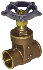 Legend Valve - 3/4" Pipe, Class 200, Sweat Brass Solid Wedge Gate Valve - 200 WOG, 1 WSP, Bolted Bonnet, For Use with Potable Water Applications - Exact Tool & Supply