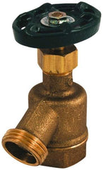Legend Valve - 3/4" Pipe, 125 psi WOG Rating, Brass Bent Nose Garden Valve - Oval Handle, FNPT x MGHT End Connections, Use with Potable Water Applications - Exact Tool & Supply