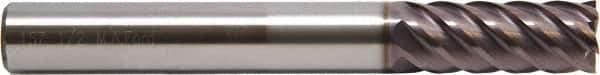 M.A. Ford - 3/8", 1" LOC, 3/8" Shank Diam, 4" OAL, 6 Flute, Solid Carbide Square End Mill - Single End, ALtima Finish, 45° Helix, Centercutting, Right Hand Cut, Right Hand Flute, Series 157 - Exact Tool & Supply