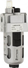 PRO-SOURCE - 1/4" NPT, 145 Max psi Intermediate Modular Lubricator - Polycarbonate Bowl with Metal Guard, with Sight Glass, Cast Aluminum Body, 58 CFM, 140°F Max Temp, 2.16" Wide x 6.18" High - Exact Tool & Supply