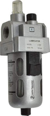 PRO-SOURCE - 3/8" NPT, 145 Max psi Intermediate Modular Lubricator - Polycarbonate Bowl with Metal Guard, with Sight Glass, Cast Aluminum Body, 106 CFM, 140°F Max Temp, 2.16" Wide x 6.18" High - Exact Tool & Supply