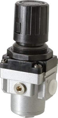 PRO-SOURCE - 1/4 NPT Port, 56 CFM, Aluminum Intermediate Regulator - 7 to 145 psi Range, 220 Max psi Supply Pressure, 1/8" Gauge Port Thread, 2.16" Wide x 5.31" High - Exact Tool & Supply