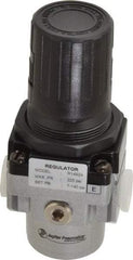 PRO-SOURCE - 3/8 NPT Port, 88 CFM, Aluminum Intermediate Regulator - 7 to 145 psi Range, 220 Max psi Supply Pressure, 1/8" Gauge Port Thread, 2.16" Wide x 5.31" High - Exact Tool & Supply