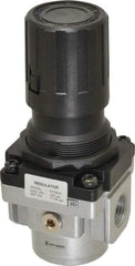 PRO-SOURCE - 1/2 NPT Port, 140 CFM, Aluminum Standard Regulator - 7 to 145 psi Range, 220 Max psi Supply Pressure, 1/8" Gauge Port Thread, 2-3/4" Wide x 6-1/2" High - Exact Tool & Supply