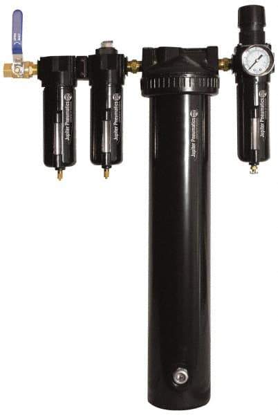 PRO-SOURCE - 30 CFM at 100 psi Inlet, 5 Stage Heavy-Duty Desiccant Dryer - 1/2" NPT Inlet/Outlet x 15" Long x 5-1/2" Wide x 26-1/2" High - Exact Tool & Supply
