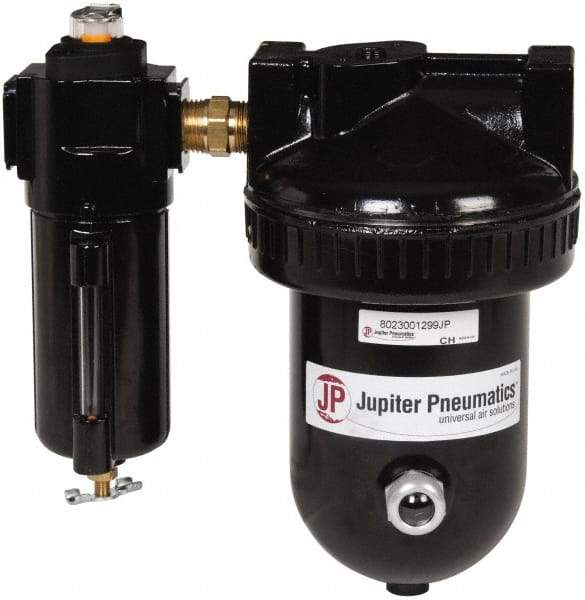 PRO-SOURCE - 15 CFM at 100 psi Inlet, 2 Stage Desiccant Dryer - 1/2" NPT Inlet/Outlet x 9" Long x 5-1/2" Wide x 9" High - Exact Tool & Supply