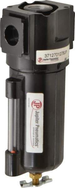 PRO-SOURCE - Filter Manual Drop Leg Drain with Metal Bowl - 6-1/2" High x 2-3/4" Wide, For Use with Compressed Air Systems - Exact Tool & Supply