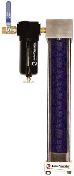 PRO-SOURCE - 1/2" NPT Port 2 Piece Filter-Desiccant Dryer FRL Unit - Zinc Bowl, 40 SCFM, 120 Max psi, 21" High, Manual Drain - Exact Tool & Supply