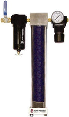 PRO-SOURCE - 1/2" NPT Port 3 Piece Filter-Desiccant Dryer-Regulator FRL Unit - Zinc Bowl, 30 SCFM, 120 Max psi, 17" High, Manual Drain - Exact Tool & Supply
