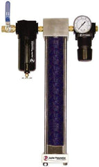 PRO-SOURCE - 1/2" NPT Port 3 Piece Filter-Desiccant Dryer-Regulator FRL Unit - Zinc Bowl, 40 SCFM, 120 Max psi, 21" High, Manual Drain - Exact Tool & Supply