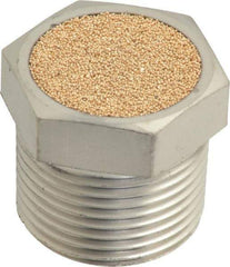 PRO-SOURCE - 3/4 Male NPT, 1-1/16" Hex, 1" OAL, Breather Vent - 150 Max psi, Bronze - Exact Tool & Supply