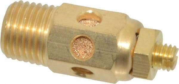 PRO-SOURCE - 1/4 Male NPT, 9/16" Hex, 1-9/16" OAL, Speed Control Muffler - 300 Max psi, 30 CFM, Brass - Exact Tool & Supply