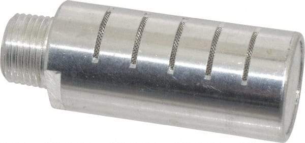 PRO-SOURCE - 1/2 Male NPT, 1" Hex, 3-1/4" OAL, Muffler - 300 Max psi, 60 CFM, Aluminum - Exact Tool & Supply